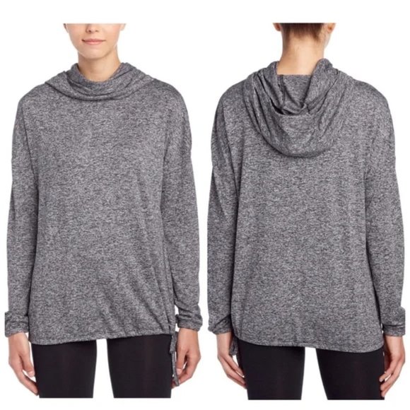 Merrell Tops - MERRELL Gray Heather Helio Pullover Hoodie Top Medium Cowl Hiking Outdoors